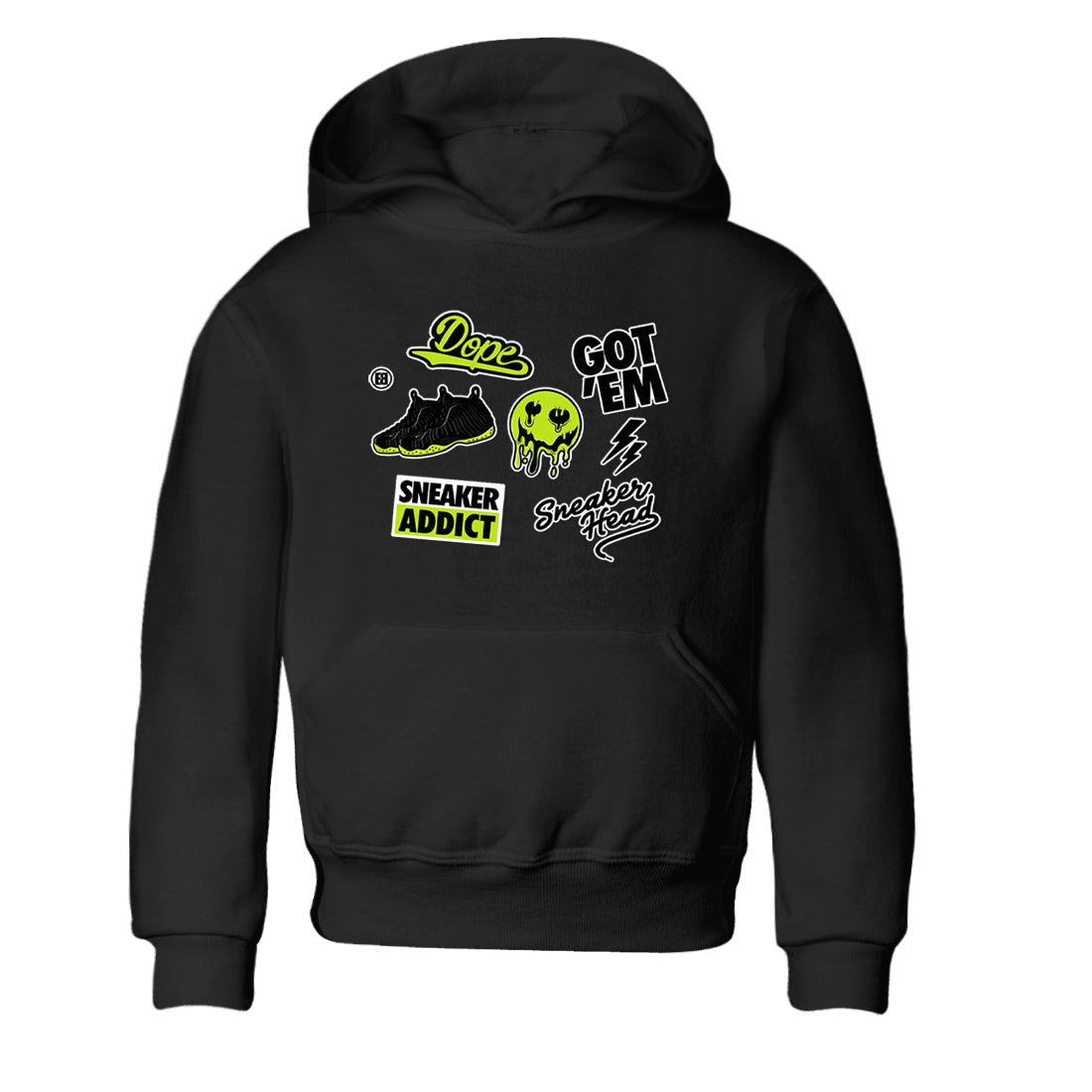 Foams One Black Volt shirts to match jordans Sneakerhead Sticker sneaker match tees Air Foamposite One Black and Volt match shoes to clothes SNRT Sneaker Tees Youth Baby Black 2 tee