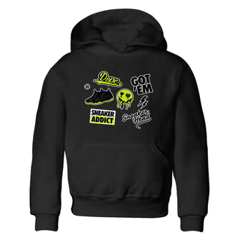 Foams One Black Volt shirts to match jordans Sneakerhead Sticker sneaker match tees Air Foamposite One Black and Volt match shoes to clothes SNRT Sneaker Tees Youth Baby Black 2 tee