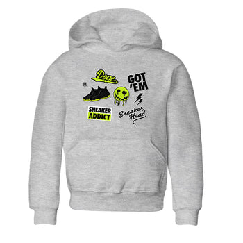 Foams One Black Volt shirts to match jordans Sneakerhead Sticker sneaker match tees Air Foamposite One Black and Volt match shoes to clothes SNRT Sneaker Tees Youth Baby Heather Grey 2 tee