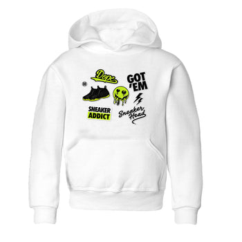 Foams One Black Volt shirts to match jordans Sneakerhead Sticker sneaker match tees Air Foamposite One Black and Volt match shoes to clothes SNRT Sneaker Tees Youth Baby White 2 tee