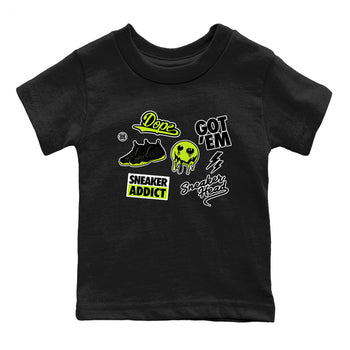 Foams One Black Volt shirts to match jordans Sneakerhead Sticker sneaker match tees Air Foamposite One Black and Volt match shoes to clothes SNRT Sneaker Tees Youth Baby Black 2 tee