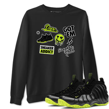 Foams One Black Volt shirts to match jordans Sneakerhead Sticker sneaker match tees Air Foamposite One Black and Volt match shoes to clothes SNRT Sneaker Tees unisex cotton Black 1 shirts