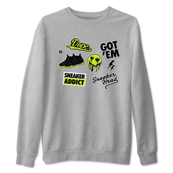 Foams One Black Volt shirts to match jordans Sneakerhead Sticker sneaker match tees Air Foamposite One Black and Volt match shoes to clothes SNRT Sneaker Tees unisex cotton Heather Grey 2 shirts