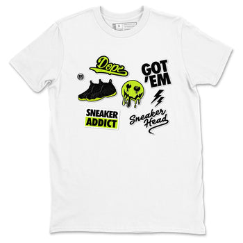 Foams One Black Volt shirts to match jordans Sneakerhead Sticker sneaker match tees Air Foamposite One Black and Volt match shoes to clothes SNRT Sneaker Tees unisex cotton White 2 shirts