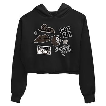 1s Travis Scott Velvet Brown shirts to match jordans Sneakerhead Sticker best t shirts to wear with jordans Travis Scott x Air Jordan 1 Low OG Velvet Brown match shoes to clothes SNRT Sneaker Tees unisex cotton Black 2 crop tee