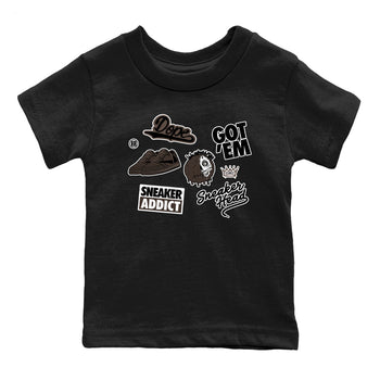 1s Travis Scott Velvet Brown shirts to match jordans Sneakerhead Sticker best t shirts to wear with jordans Travis Scott x Air Jordan 1 Low OG Velvet Brown match shoes to clothes SNRT Sneaker Tees Youth Baby Black 2 tee