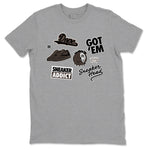 1s Travis Scott Velvet Brown shirts to match jordans Sneakerhead Sticker best t shirts to wear with jordans Travis Scott x Air Jordan 1 Low OG Velvet Brown match shoes to clothes SNRT Sneaker Tees unisex cotton Heather Grey 2 shirts