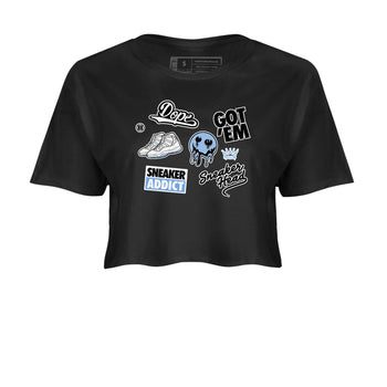 11s Legend Blue shirts to match jordans Sneakerhead Sticker sneaker match tees Air Jordan 11 Legend Blue match shoes to clothes SNRT Sneaker Tees unisex cotton Black 2 crop tee
