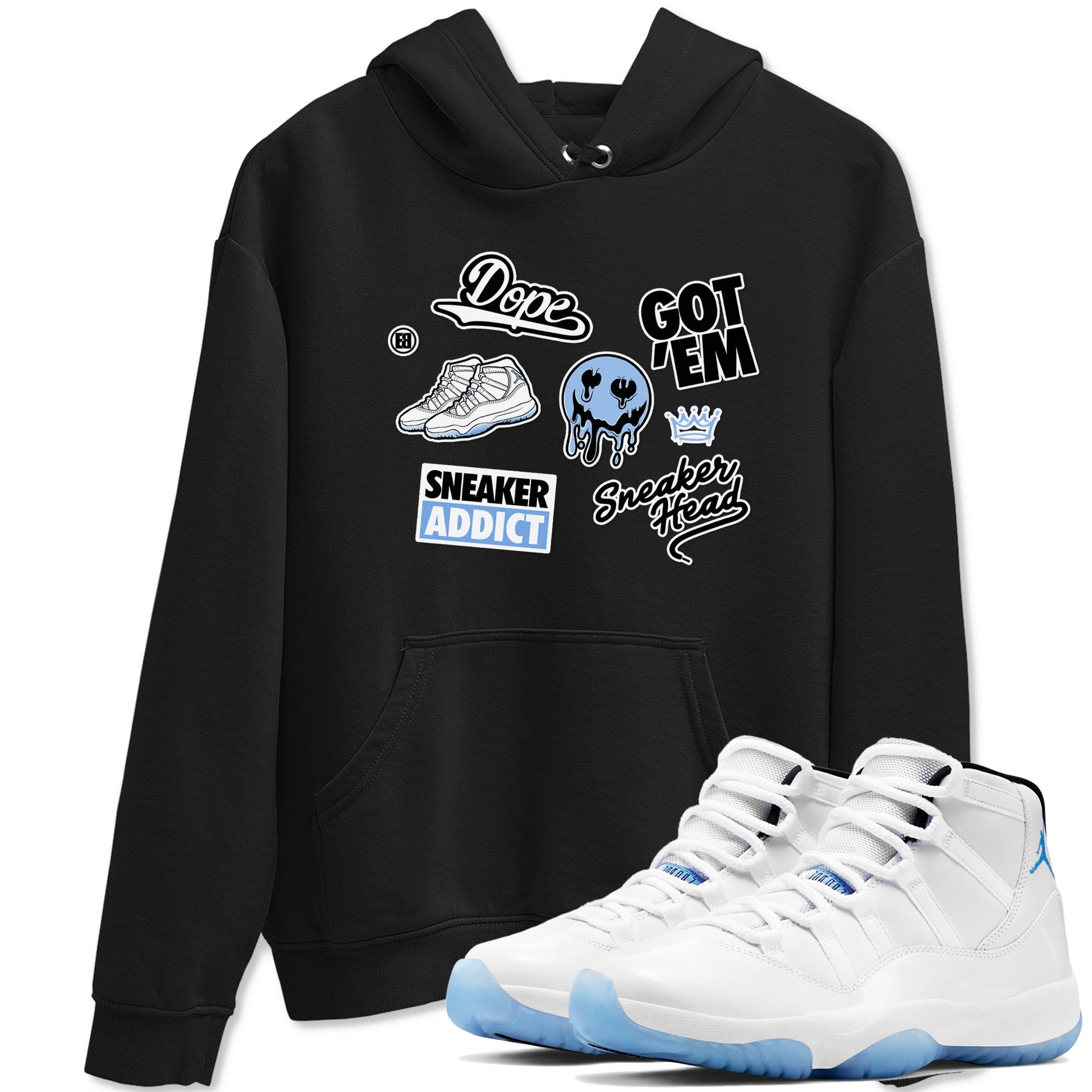 11s Legend Blue shirts to match jordans Sneakerhead Sticker sneaker match tees Air Jordan 11 Legend Blue match shoes to clothes SNRT Sneaker Tees unisex cotton Black 1 shirts
