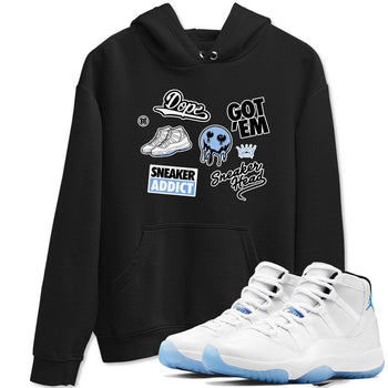 11s Legend Blue shirts to match jordans Sneakerhead Sticker sneaker match tees Air Jordan 11 Legend Blue match shoes to clothes SNRT Sneaker Tees unisex cotton Black 1 shirts