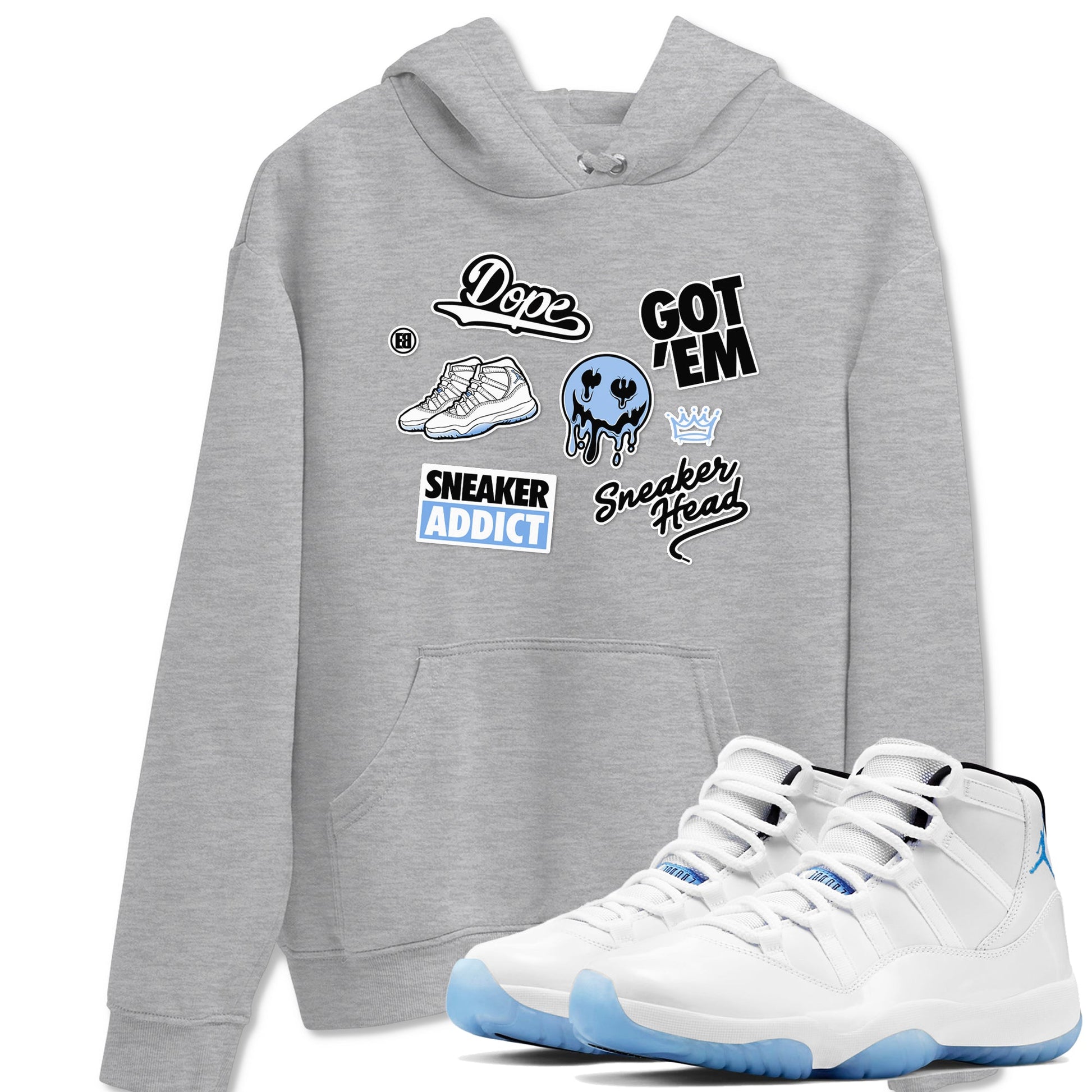 11s Legend Blue shirts to match jordans Sneakerhead Sticker sneaker match tees Air Jordan 11 Legend Blue match shoes to clothes SNRT Sneaker Tees unisex cotton Heather Grey 1 shirts