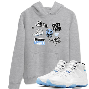 11s Legend Blue shirts to match jordans Sneakerhead Sticker sneaker match tees Air Jordan 11 Legend Blue match shoes to clothes SNRT Sneaker Tees unisex cotton Heather Grey 1 shirts