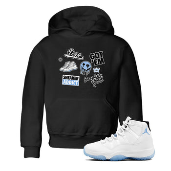 11s Legend Blue shirts to match jordans Sneakerhead Sticker sneaker match tees Air Jordan 11 Legend Blue match shoes to clothes SNRT Sneaker Tees Youth Baby Black 1 tee