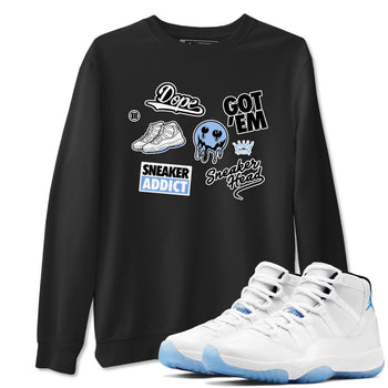 11s Legend Blue shirts to match jordans Sneakerhead Sticker sneaker match tees Air Jordan 11 Legend Blue match shoes to clothes SNRT Sneaker Tees unisex cotton Black 1 shirts