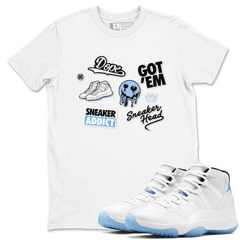 11s Legend Blue shirts to match jordans Sneakerhead Sticker sneaker match tees Air Jordan 11 Legend Blue match shoes to clothes SNRT Sneaker Tees unisex cotton White 1 shirts