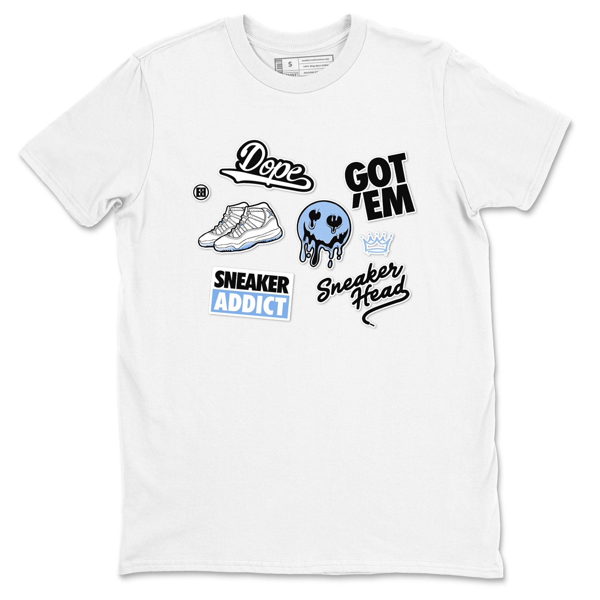 11s Legend Blue shirts to match jordans Sneakerhead Sticker sneaker match tees Air Jordan 11 Legend Blue match shoes to clothes SNRT Sneaker Tees unisex cotton White 2 shirts