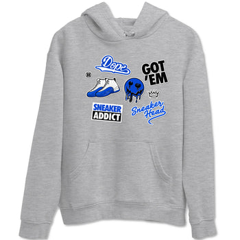 12s Blueberry shirts to match jordans Sneakerhead Sticker sneaker match tees Air Jordan 12 White Game Royal match shoes to clothes SNRT Sneaker Tees unisex cotton Heather Grey 2 shirts