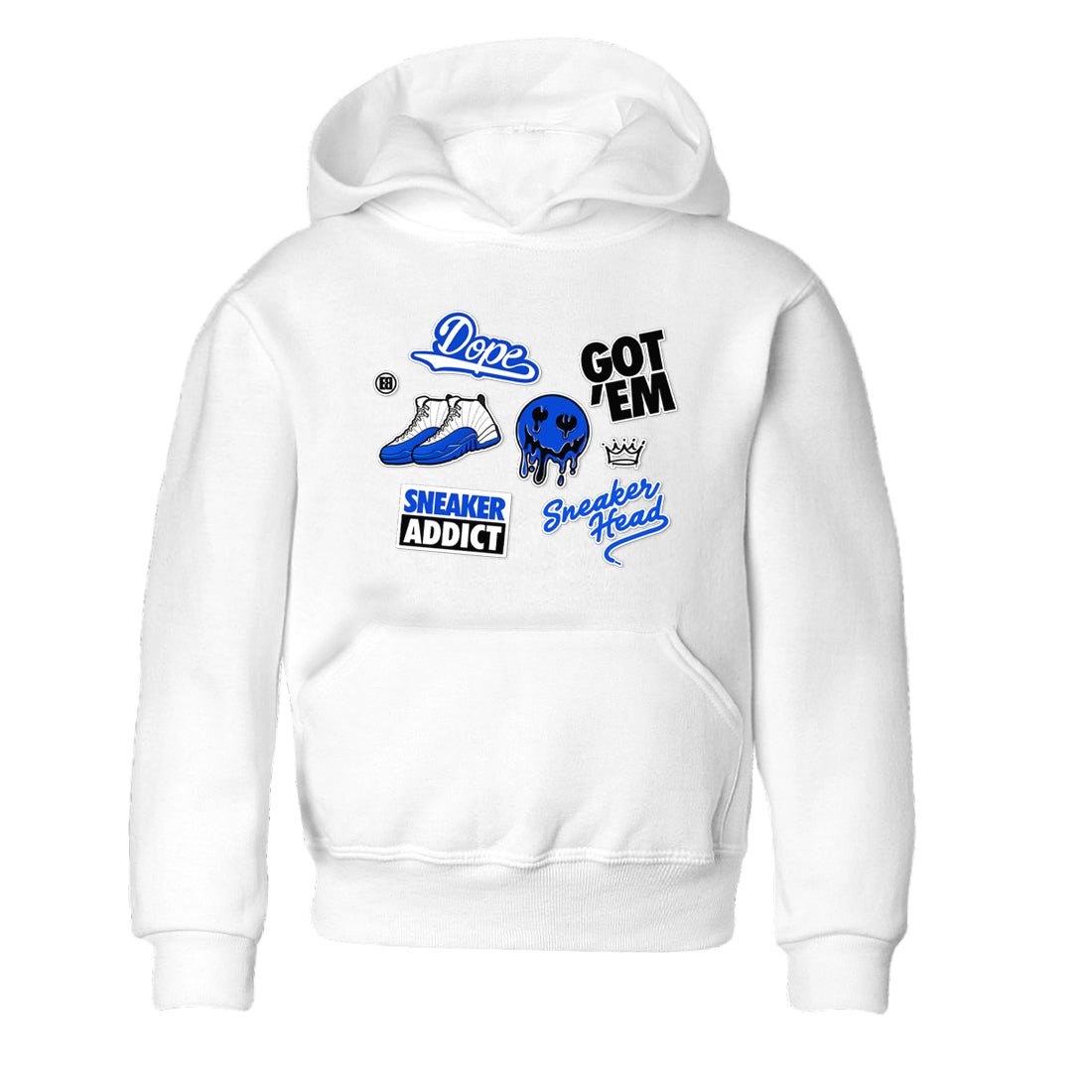 12s Blueberry shirts to match jordans Sneakerhead Sticker sneaker match tees Air Jordan 12 White Game Royal match shoes to clothes SNRT Sneaker Tees Youth Baby White 2 tee