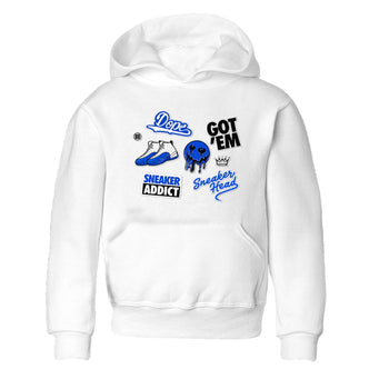 12s Blueberry shirts to match jordans Sneakerhead Sticker sneaker match tees Air Jordan 12 White Game Royal match shoes to clothes SNRT Sneaker Tees Youth Baby White 2 tee