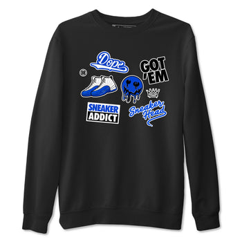 12s Blueberry shirts to match jordans Sneakerhead Sticker sneaker match tees Air Jordan 12 White Game Royal match shoes to clothes SNRT Sneaker Tees unisex cotton Black 2 shirts
