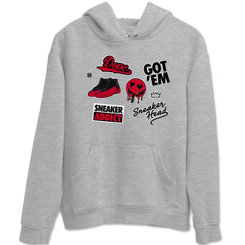 12s Flu Game shirts to match jordans Sneakerhead Sticker sneaker match tees Air Jordan 12 Retro Flu Game match shoes to clothes SNRT Sneaker Tees unisex cotton Heather Grey 2 shirts