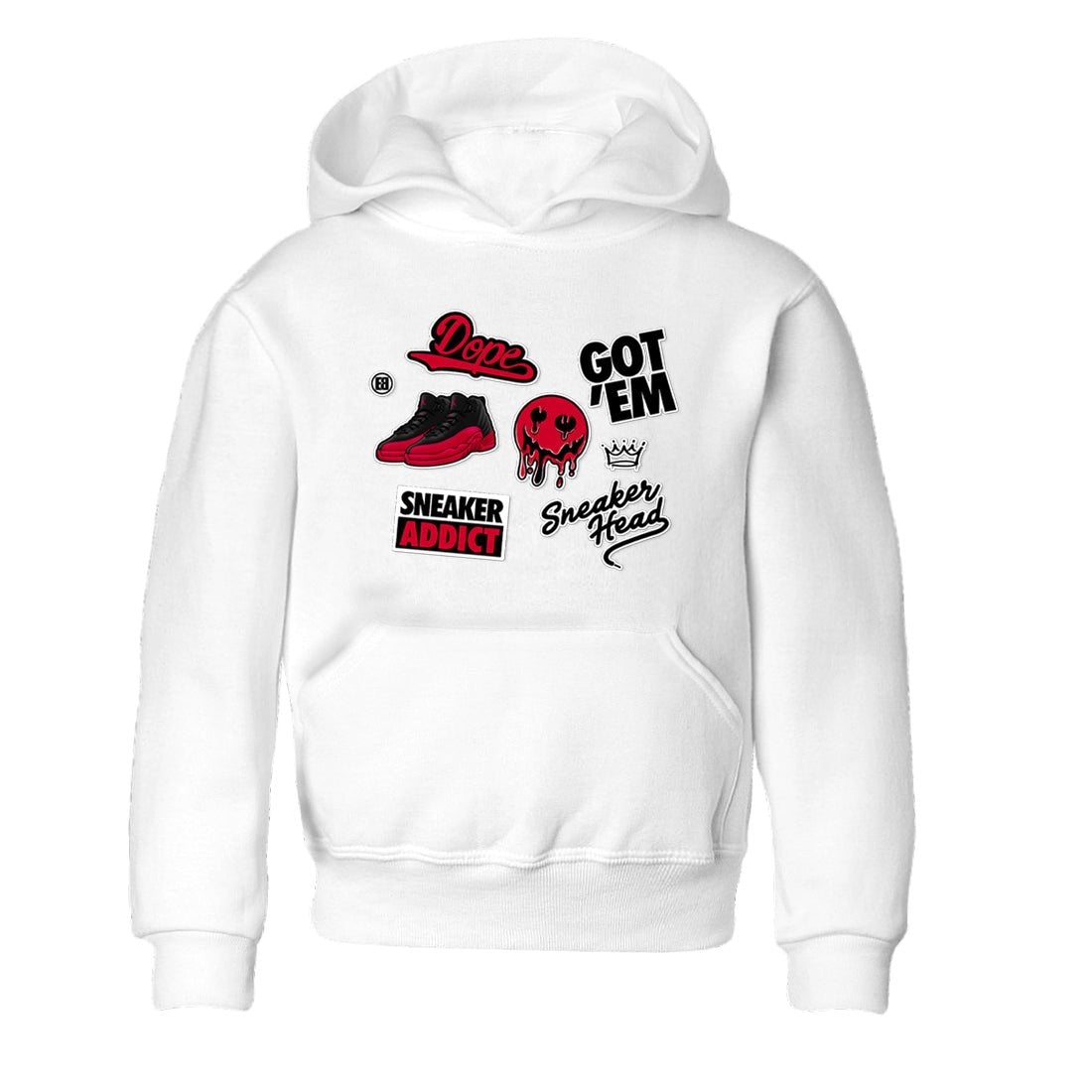 12s Flu Game shirts to match jordans Sneakerhead Sticker sneaker match tees Air Jordan 12 Retro Flu Game match shoes to clothes SNRT Sneaker Tees Youth Baby White 2 tee