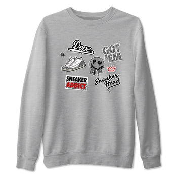 3s Cement Grey shirts to match jordans Sneakerhead Sticker sneaker match tees Air Jordan 3 Cement Grey SNRT Sneaker Release Tees unisex cotton Heather Grey 2 crew neck shirts