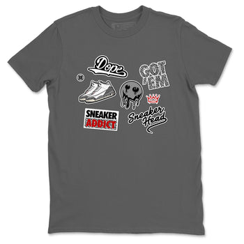 3s Cement Grey shirts to match jordans Sneakerhead Sticker sneaker match tees Air Jordan 3 Cement Grey SNRT Sneaker Release Tees unisex cotton Cool Grey 2 crew neck shirts