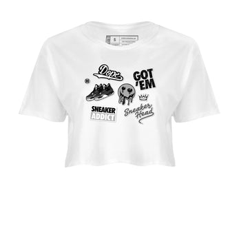 4s Fear shirts to match jordans Sneakerhead Sticker sneaker match tees Air Jordan 4 Retro Fear match shoes to clothes SNRT Sneaker Tees unisex cotton White 2 crop tee