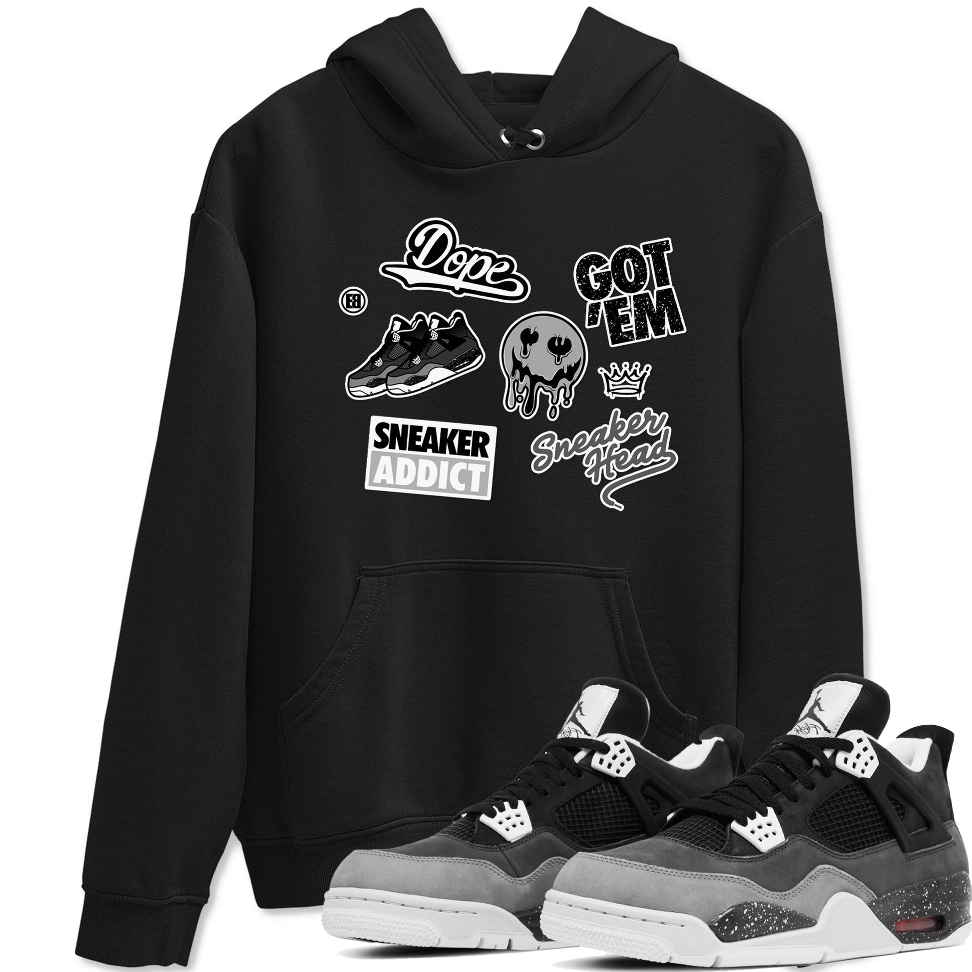 4s Fear shirts to match jordans Sneakerhead Sticker sneaker match tees Air Jordan 4 Retro Fear match shoes to clothes SNRT Sneaker Tees unisex cotton Black 1 shirts