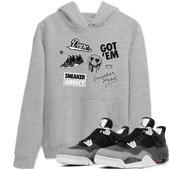 4s Fear shirts to match jordans Sneakerhead Sticker sneaker match tees Air Jordan 4 Retro Fear match shoes to clothes SNRT Sneaker Tees unisex cotton Heather Grey 1 shirts