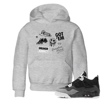 4s Fear shirts to match jordans Sneakerhead Sticker sneaker match tees Air Jordan 4 Retro Fear match shoes to clothes SNRT Sneaker Tees Youth Baby Heather Grey 1 tee