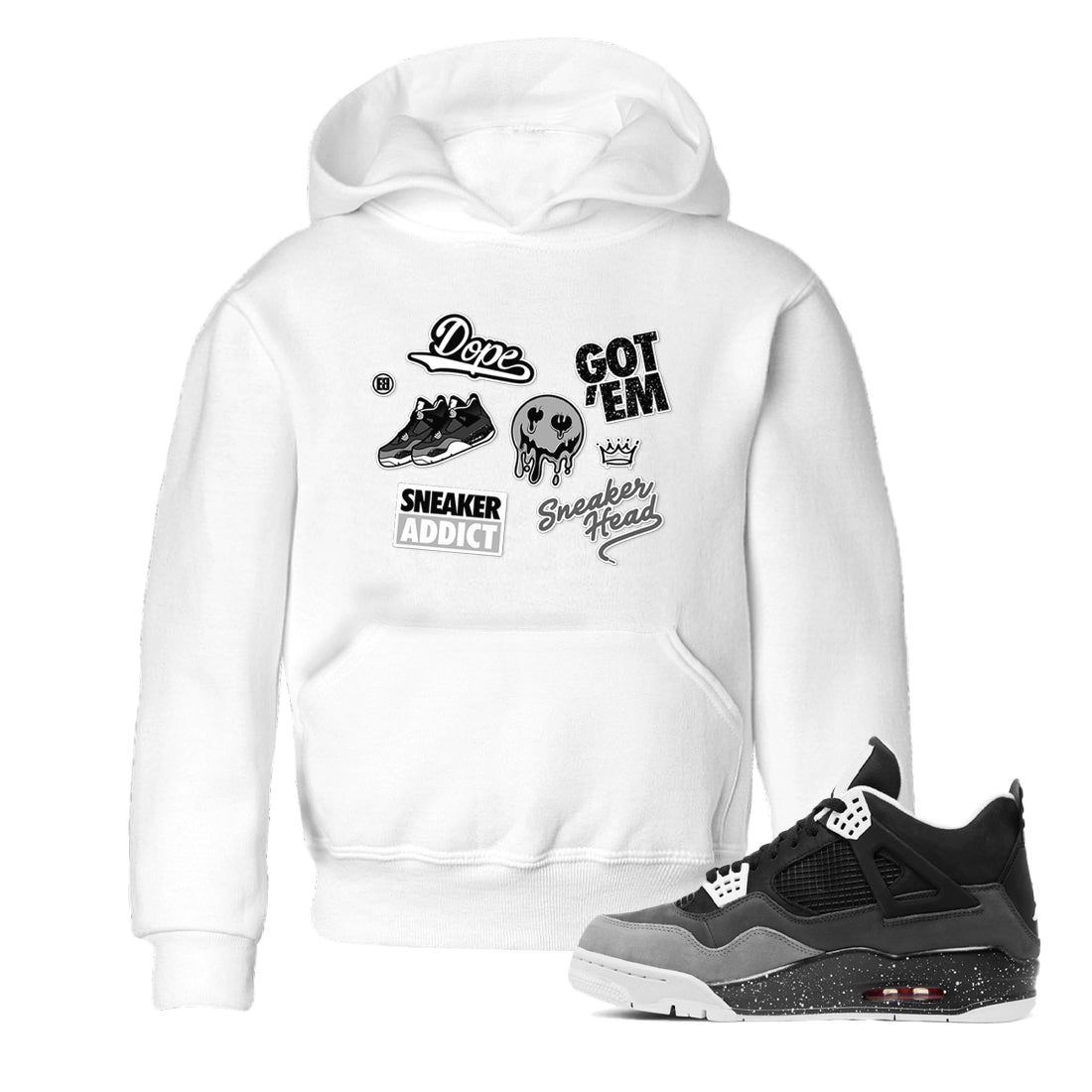 4s Fear shirts to match jordans Sneakerhead Sticker sneaker match tees Air Jordan 4 Retro Fear match shoes to clothes SNRT Sneaker Tees Youth Baby White 1 tee