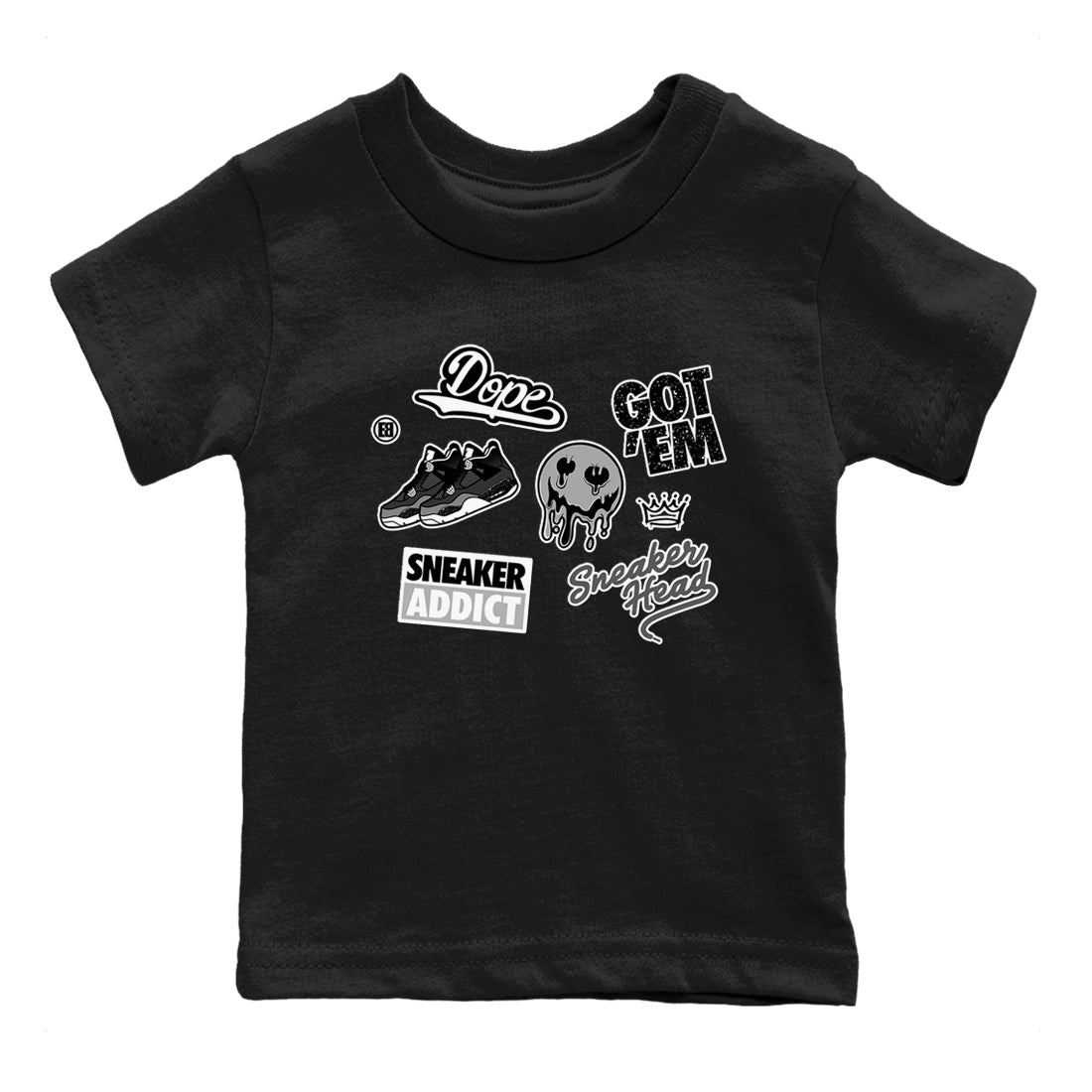4s Fear shirts to match jordans Sneakerhead Sticker sneaker match tees Air Jordan 4 Retro Fear match shoes to clothes SNRT Sneaker Tees Youth Baby Black 2 tee