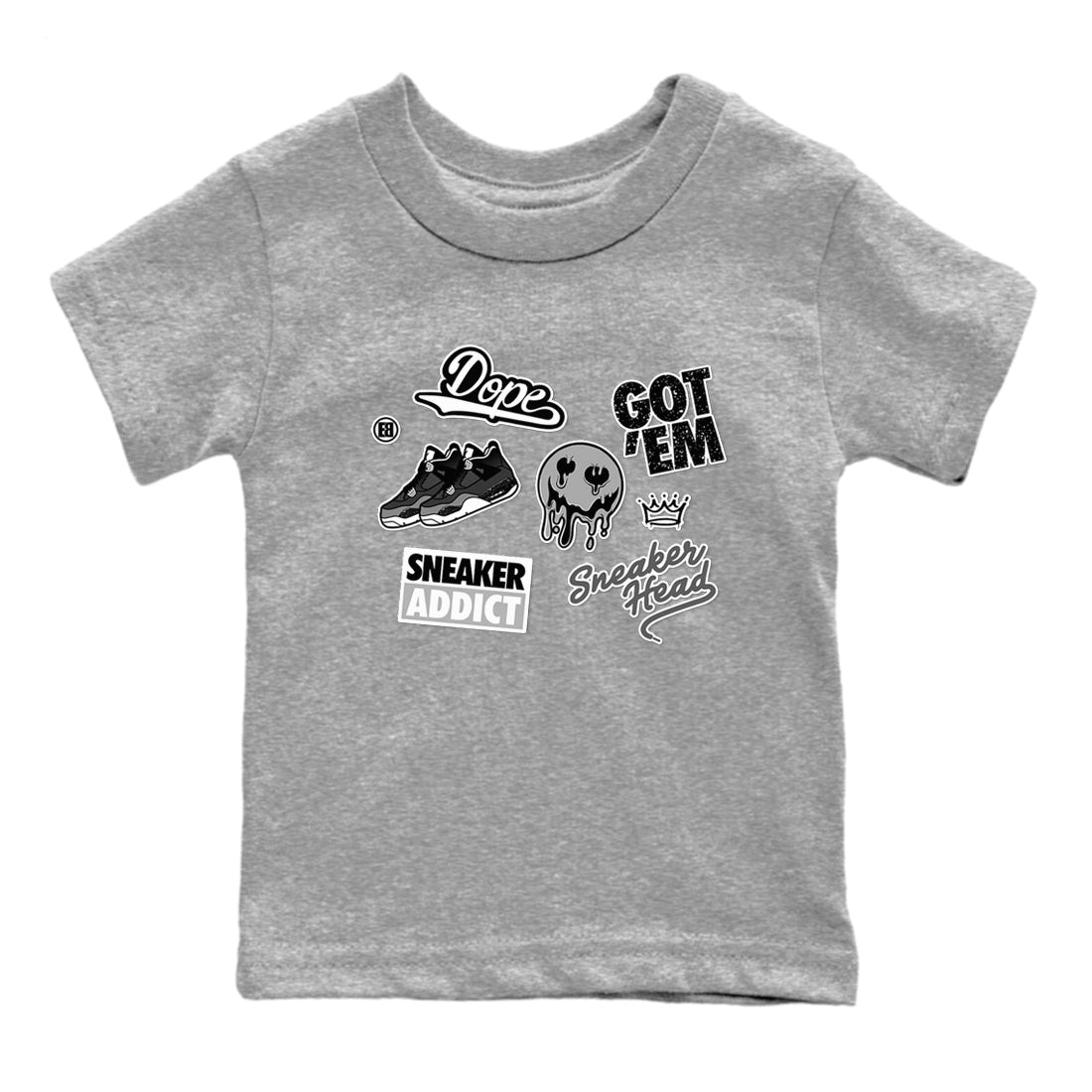 4s Fear shirts to match jordans Sneakerhead Sticker sneaker match tees Air Jordan 4 Retro Fear match shoes to clothes SNRT Sneaker Tees Youth Baby Heather Grey 2 tee
