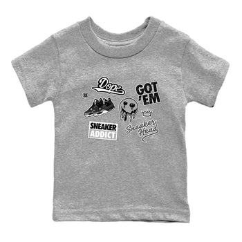 4s Fear shirts to match jordans Sneakerhead Sticker sneaker match tees Air Jordan 4 Retro Fear match shoes to clothes SNRT Sneaker Tees Youth Baby Heather Grey 2 tee