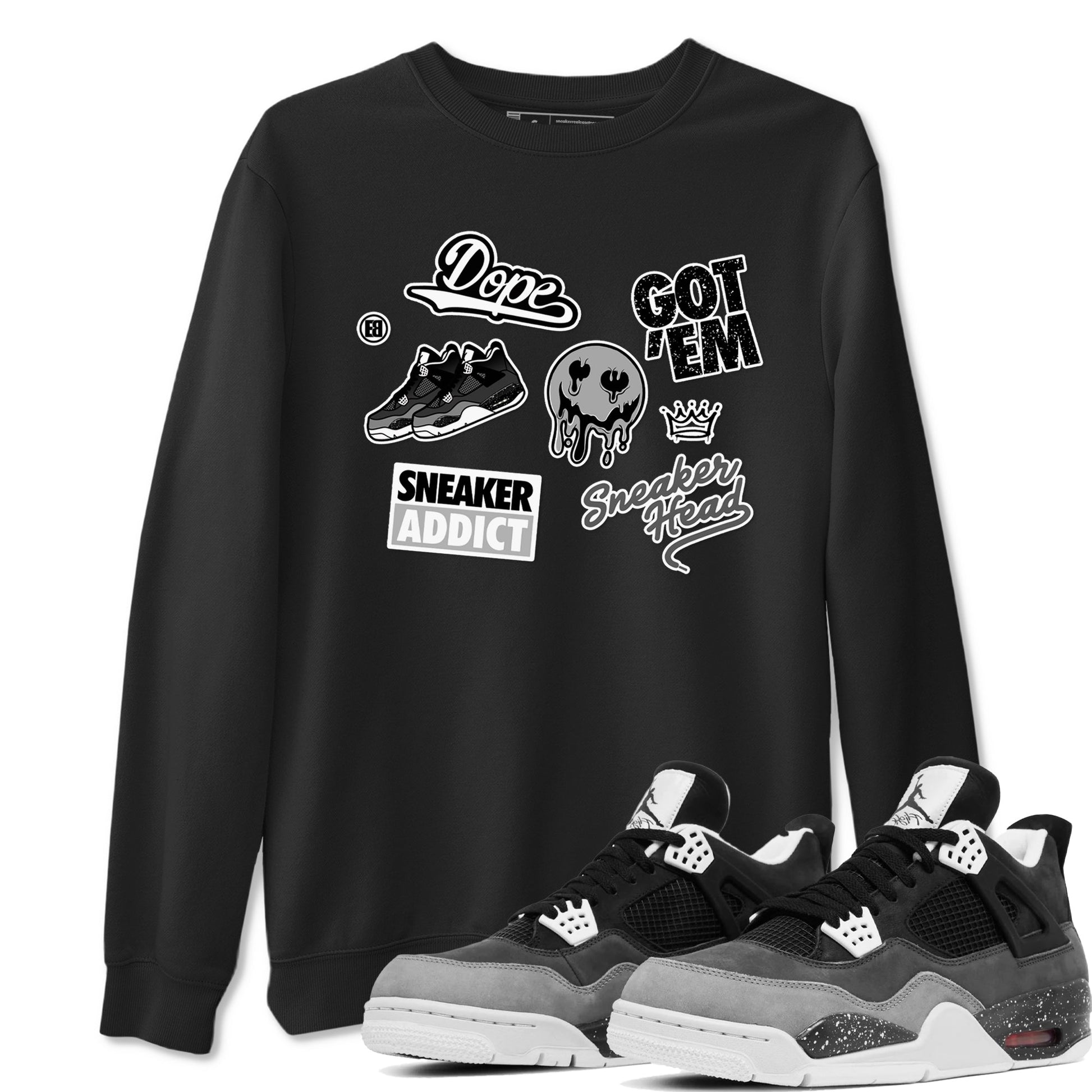 4s Fear shirts to match jordans Sneakerhead Sticker sneaker match tees Air Jordan 4 Retro Fear match shoes to clothes SNRT Sneaker Tees unisex cotton Black 1 shirts