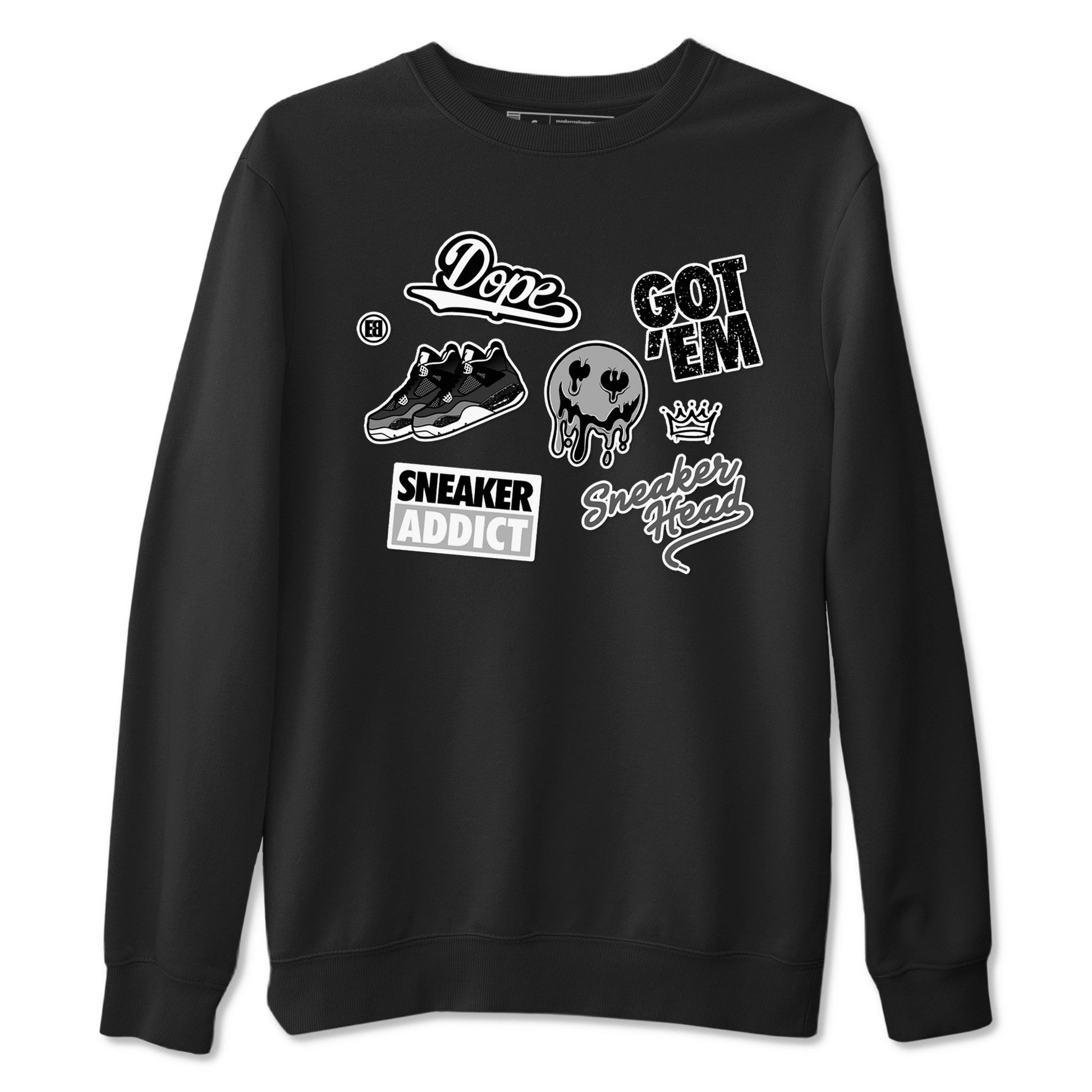 4s Fear shirts to match jordans Sneakerhead Sticker sneaker match tees Air Jordan 4 Retro Fear match shoes to clothes SNRT Sneaker Tees unisex cotton Black 2 shirts