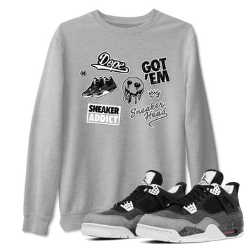4s Fear shirts to match jordans Sneakerhead Sticker sneaker match tees Air Jordan 4 Retro Fear match shoes to clothes SNRT Sneaker Tees unisex cotton Heather Grey 1 shirts