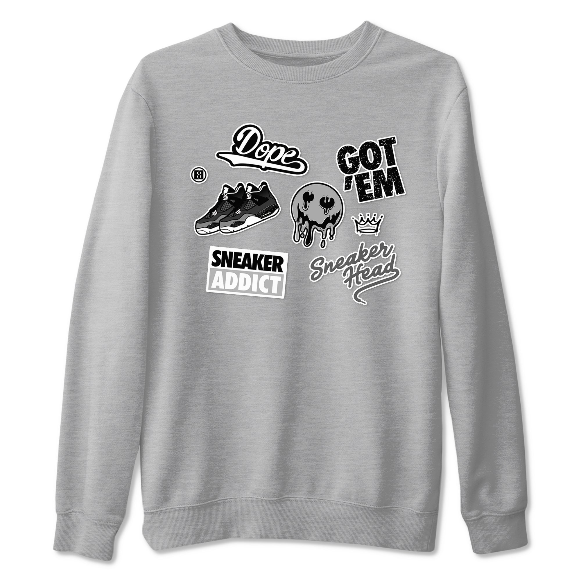 4s Fear shirts to match jordans Sneakerhead Sticker sneaker match tees Air Jordan 4 Retro Fear match shoes to clothes SNRT Sneaker Tees unisex cotton Heather Grey 2 shirts