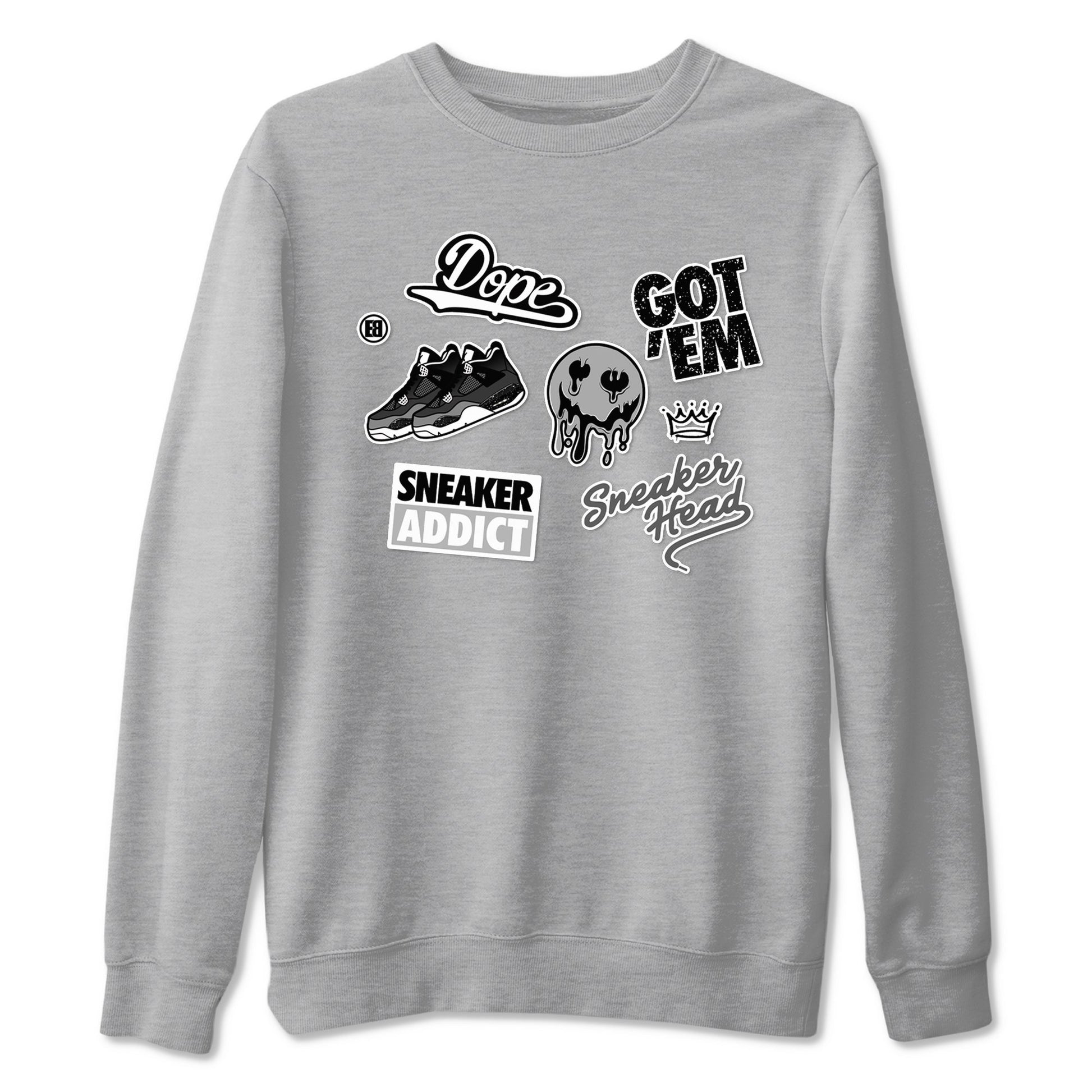 4s Fear shirts to match jordans Sneakerhead Sticker sneaker match tees Air Jordan 4 Retro Fear match shoes to clothes SNRT Sneaker Tees unisex cotton Heather Grey 2 shirts