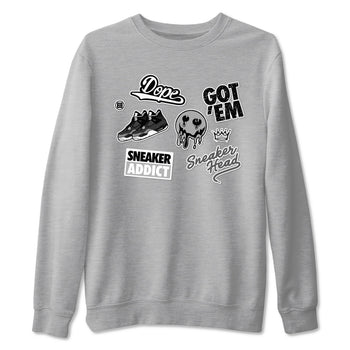 4s Fear shirts to match jordans Sneakerhead Sticker sneaker match tees Air Jordan 4 Retro Fear match shoes to clothes SNRT Sneaker Tees unisex cotton Heather Grey 2 shirts