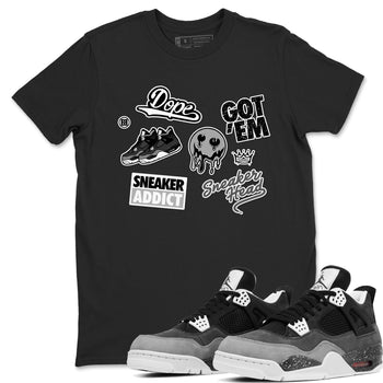 4s Fear shirts to match jordans Sneakerhead Sticker sneaker match tees Air Jordan 4 Retro Fear match shoes to clothes SNRT Sneaker Tees unisex cotton Black 1 shirts