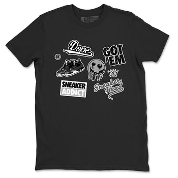 4s Fear shirts to match jordans Sneakerhead Sticker sneaker match tees Air Jordan 4 Retro Fear match shoes to clothes SNRT Sneaker Tees unisex cotton Black 2 shirts