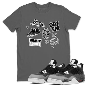 4s Fear shirts to match jordans Sneakerhead Sticker sneaker match tees Air Jordan 4 Retro Fear match shoes to clothes SNRT Sneaker Tees unisex cotton Cool Grey 1 shirts