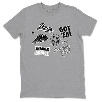 4s Fear shirts to match jordans Sneakerhead Sticker sneaker match tees Air Jordan 4 Retro Fear match shoes to clothes SNRT Sneaker Tees unisex cotton Heather Grey 2 shirts