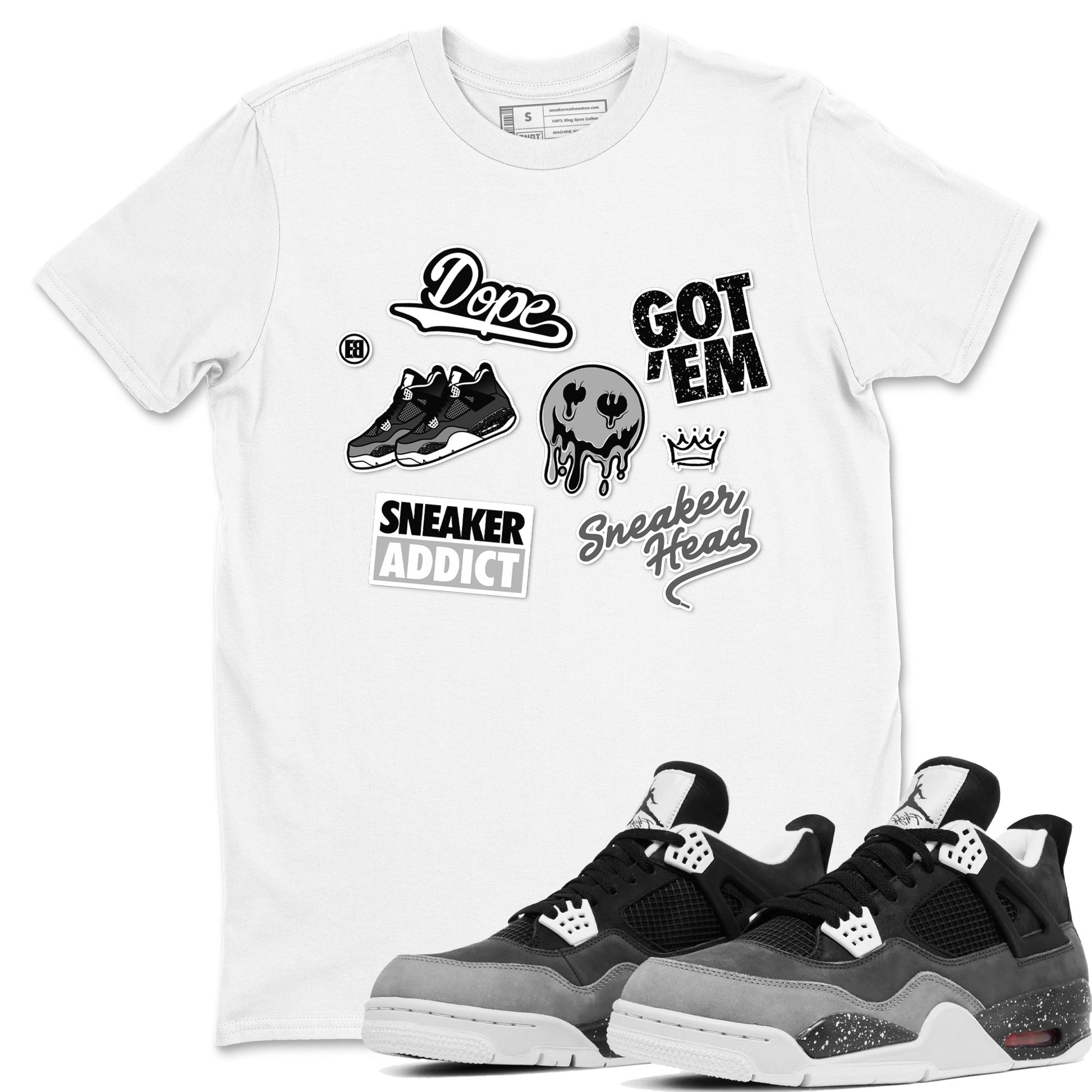 4s Fear shirts to match jordans Sneakerhead Sticker sneaker match tees Air Jordan 4 Retro Fear match shoes to clothes SNRT Sneaker Tees unisex cotton White 1 shirts