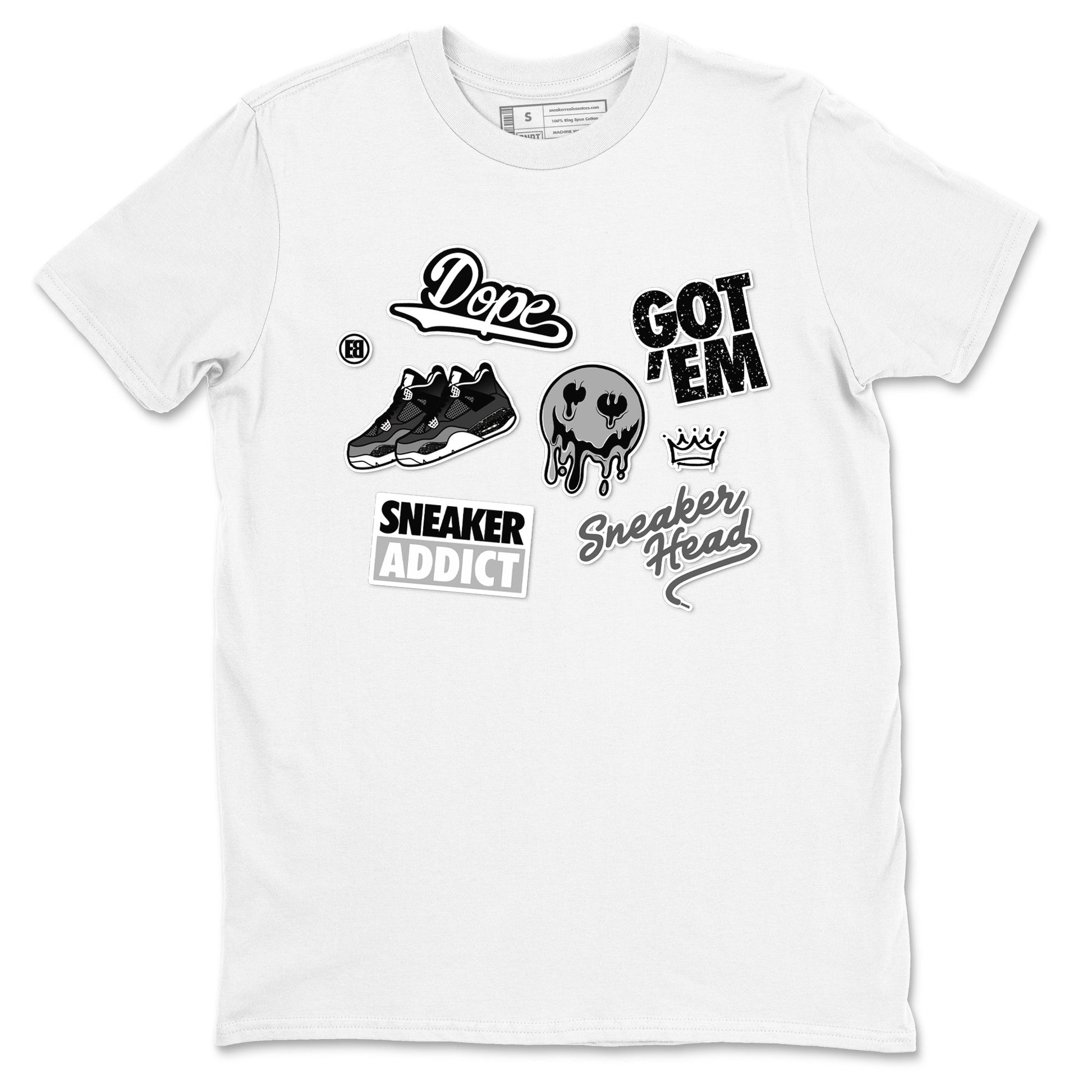 4s Fear shirts to match jordans Sneakerhead Sticker sneaker match tees Air Jordan 4 Retro Fear match shoes to clothes SNRT Sneaker Tees unisex cotton White 2 shirts