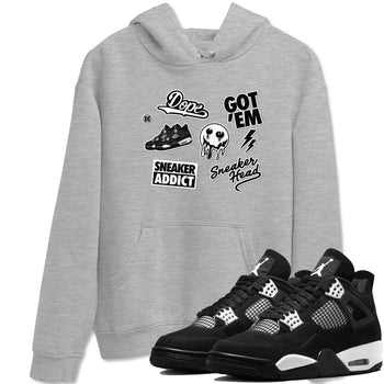 AJ4 White Thunder shirts to match jordans Sneakerhead Sticker sneaker match tees Air Jordan 4 White Thunder SNRT Sneaker Tees streetwear brand Heather Grey 1 unisex cotton tee