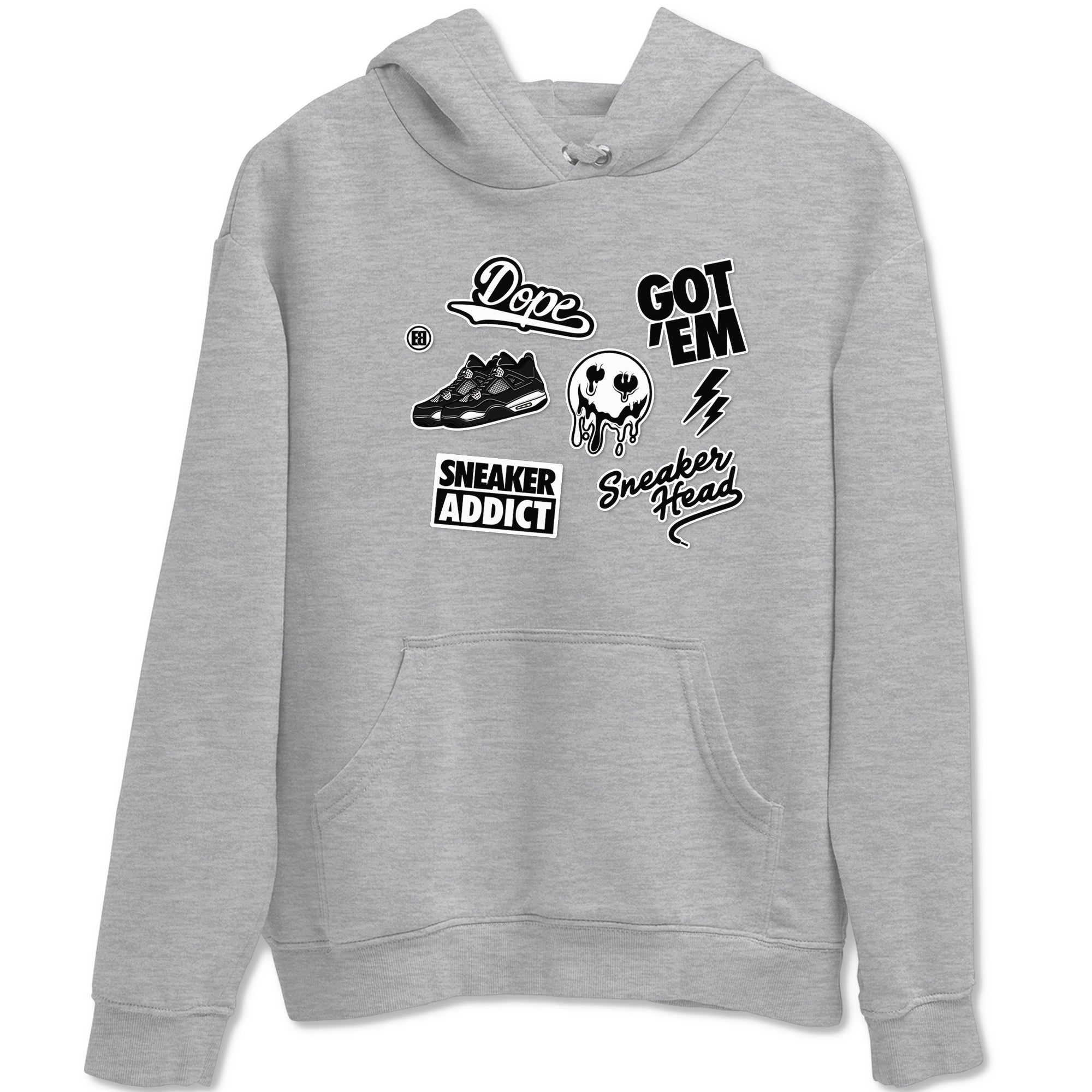 AJ4 White Thunder shirts to match jordans Sneakerhead Sticker sneaker match tees Air Jordan 4 White Thunder SNRT Sneaker Tees streetwear brand Heather Grey 2 unisex cotton tee